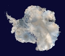 satellite view of Antarctica